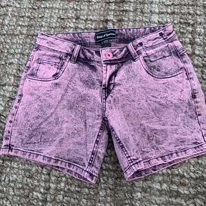 House of Sparrow Denim Shorts Womens Size 8 PINK Acid-Washed Stretch Pockets